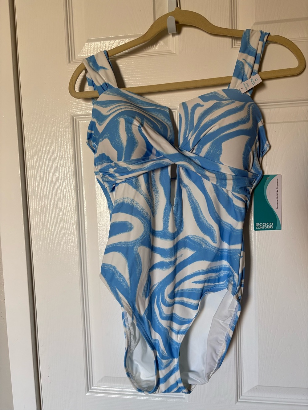 Coco Contours Harmonia Bra Sized Plunge One Piece Swimsuit - Desert Trail